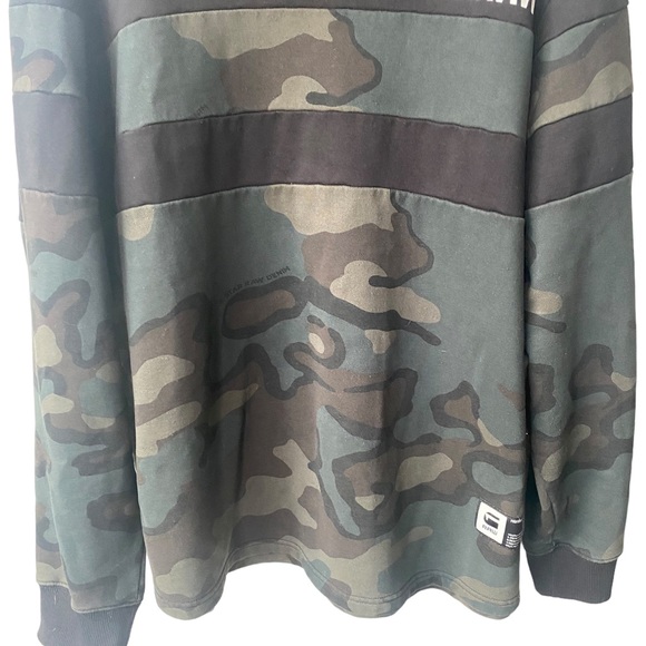 G-Star Raw Black Camo Graphic Sweatshirt With Logo Size XXL - Picture 6 of 11